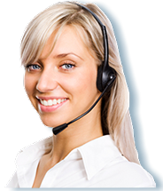 blonde girl customer service representative wearing headset